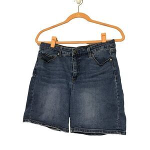 Nine West Blue Mid Rise Women's Denim Shorts Size 10